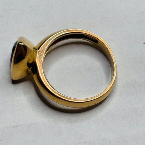 ⛔️SOLD⛔️Signed 14K FP Trillion-Cut Amethyst Triangle Ring Size 7 - Picture 8 of 10